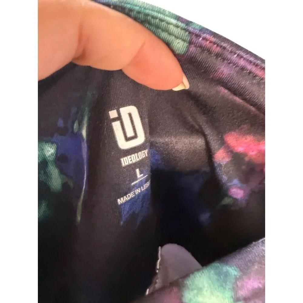 Ideology Womens Galaxy Print High-Waist Leggings With Side Pockets Size L Polyes